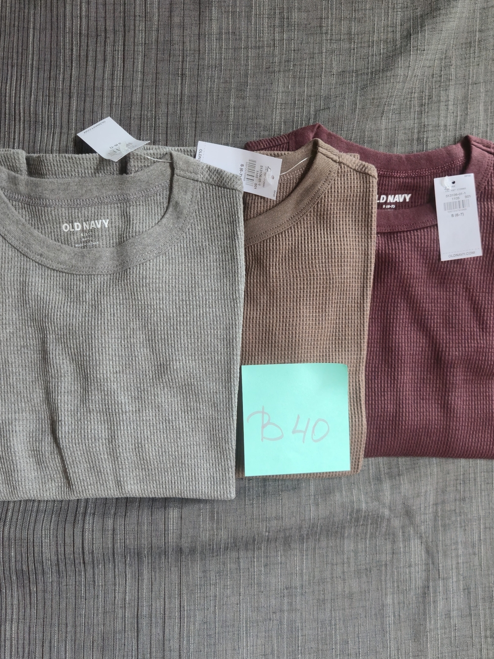 Old Navy Long Sleeve Waffle Knit Boys Shirt Multiple Colors 3 Set Size S 6-7